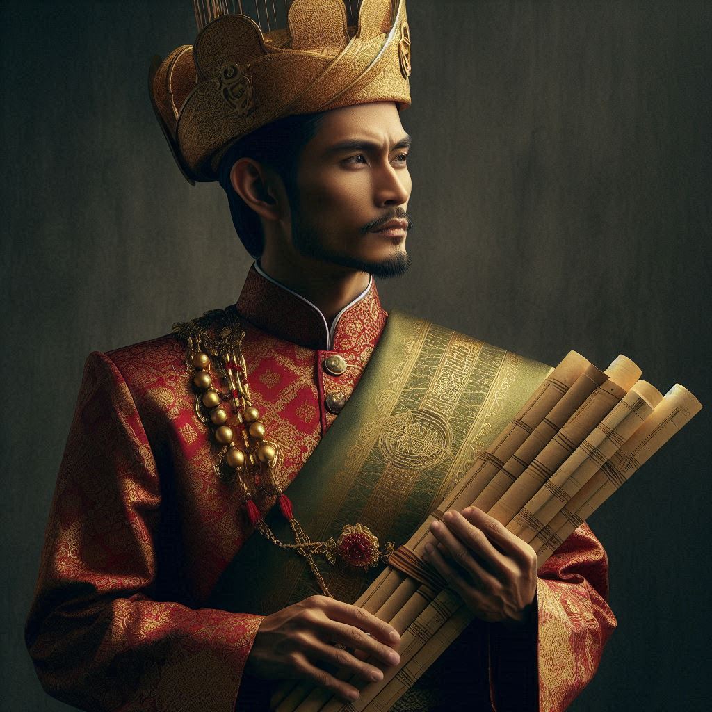 bmalay scholars with wooden documents